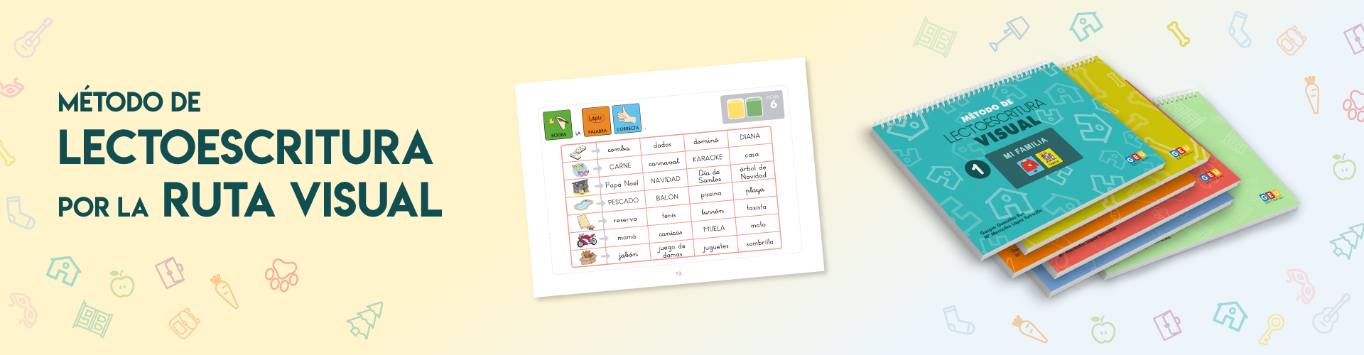 seis Libros montessori del método lectoescritura